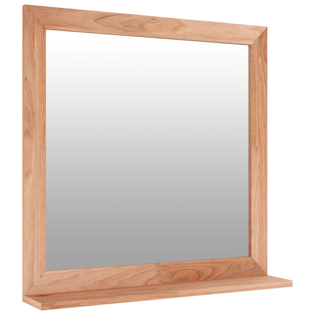 Wall Mirror 55X55 Cm Solid Wood Walnut